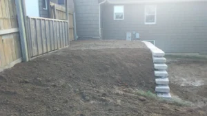 a pile of soil at the construction site