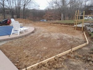 a swimming pool construction in progress